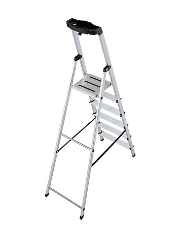 KRAUSE SAFETY drabina aluminiowa 6 stopni z PÓŁKĄ